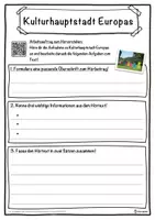 Vorschau - Unterrichtsreihen - Kulturhauptstadt Europas Lückentext mit Wortspeicher Hörverstehen und Suchsel - Seite 3