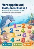 Vorschau - Arbeitsblätter - Verdoppeln und Halbieren Klasse 1 – Mathematik – 5 Arbeitsblätter als PDF - Deckblatt