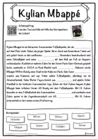 Vorschau - Unterrichtsreihen - Kylian Mbappé Lückentext mit Wortspeicher Hörverstehen und Suchsel - Seite 1