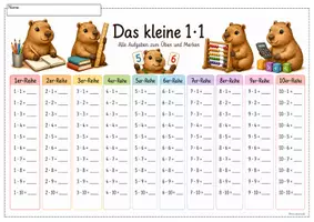 Vorschau - Arbeitsblätter - Einmaleins: Arbeitsblatt und Übersicht - Seite 1