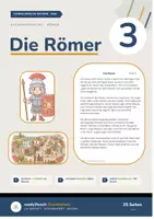 Vorschau - Stundenentwürfe - Die Römer - Klasse 3 - 3-fach differenzierter Lesetext (Bildkarten, Aufgaben + Lösungen uvm.) - Deckblatt