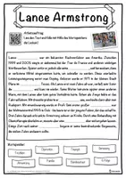 Vorschau - Unterrichtsreihen - Lance Armstrong Lückentext mit Wortspeicher Hörverstehen und Suchsel - Seite 1