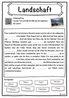Vorschau - Unterrichtsreihen - Landschaft Lückentext mit Wortspeicher Hörverstehen und Suchsel - Seite 1