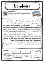 Vorschau - Unterrichtsreihen - Landwirt Lückentext mit Wortspeicher Hörverstehen und Suchsel - Seite 1