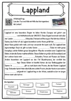 Vorschau - Unterrichtsreihen - Lappland Lückentext mit Wortspeicher Hörverstehen und Suchsel - Seite 1