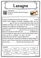Vorschau - Unterrichtsreihen - Lasagne Lückentext mit Wortspeicher Hörverstehen und Suchsel - Seite 1