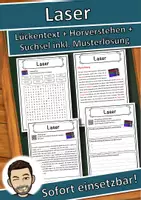Vorschau - Unterrichtsreihen - Laser Lückentext mit Wortspeicher Hörverstehen und Suchsel - Deckblatt