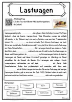 Vorschau - Unterrichtsreihen - Lastwagen Lückentext mit Wortspeicher Hörverstehen und Suchsel - Seite 1