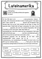 Vorschau - Unterrichtsreihen - Lateinamerika Lückentext mit Wortspeicher Hörverstehen und Suchsel - Seite 1