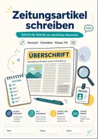 Vorschau - Arbeitsblätter - Zeitungsartikel schreiben – Schritt für Schritt zur sachlichen Nachricht - Deckblatt