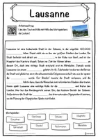 Vorschau - Unterrichtsreihen - Lausanne Lückentext mit Wortspeicher Hörverstehen und Suchsel - Seite 1