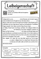 Vorschau - Unterrichtsreihen - Leibeigenschaft Lückentext mit Wortspeicher Hörverstehen und Suchsel - Seite 1