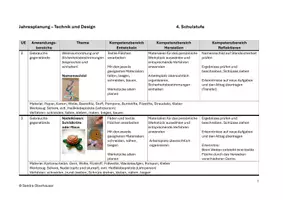 Vorschau - Unterrichtsreihen - Jahresplanung: Technik und Design, 4. Klasse - Seite 1