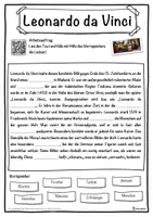 Vorschau - Unterrichtsreihen - Leonardo da Vinci Lückentext mit Wortspeicher Hörverstehen und Suchsel - Seite 1