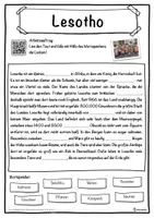 Vorschau - Unterrichtsreihen - Lesotho Lückentext mit Wortspeicher Hörverstehen und Suchsel - Seite 1