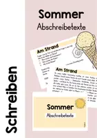 Vorschau - Aufgabenkarten - SOMMER - Abschreibetexte mit Aufgaben - Deckblatt
