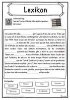 Vorschau - Unterrichtsreihen - Lexikon Lückentext mit Wortspeicher Hörverstehen und Suchsel - Seite 1