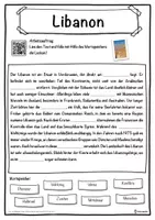 Vorschau - Unterrichtsreihen - Libanon Lückentext mit Wortspeicher Hörverstehen und Suchsel - Seite 1