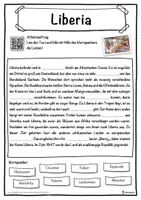 Vorschau - Unterrichtsreihen - Liberia Lückentext mit Wortspeicher Hörverstehen und Suchsel - Seite 1
