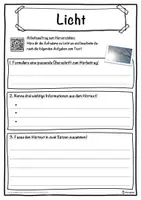 Vorschau - Unterrichtsreihen - Licht Lückentext mit Wortspeicher Hörverstehen und Suchsel - Seite 3
