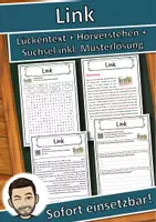 Vorschau - Unterrichtsreihen - Link Lückentext mit Wortspeicher Hörverstehen und Suchsel - Deckblatt