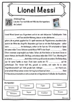 Vorschau - Unterrichtsreihen - Lionel Messi Lückentext mit Wortspeicher Hörverstehen und Suchsel - Seite 1