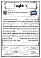 Vorschau - Unterrichtsreihen - Logistik Lückentext mit Wortspeicher Hörverstehen und Suchsel - Seite 1