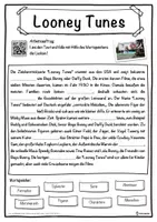 Vorschau - Unterrichtsreihen - Looney Tunes Lückentext mit Wortspeicher Hörverstehen und Suchsel - Seite 1