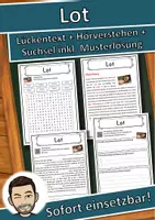 Vorschau - Unterrichtsreihen - Lot Lückentext mit Wortspeicher Hörverstehen und Suchsel - Deckblatt
