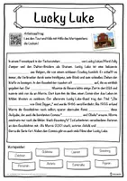 Vorschau - Unterrichtsreihen - Lucky Luke Lückentext mit Wortspeicher Hörverstehen und Suchsel - Seite 1