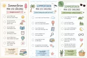 Vorschau - Spiele - Sommerferien-Lesezeichen & Mini-Lese-Challenges – kleiner Feriengruß mit Geschenk zum Schuljahresende - Seite 1