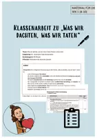 Vorschau - Klassenarbeiten - Klassenarbeit "Was wir dachten, was wir taten" + EWH - Deckblatt