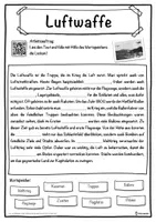 Vorschau - Unterrichtsreihen - Luftwaffe Lückentext mit Wortspeicher Hörverstehen und Suchsel - Seite 1