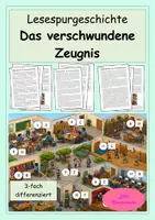 Vorschau - Stundenentwürfe - Lesespurgeschichte - Das verschwundene Zeugnis (3-fach differenziert) - Deckblatt