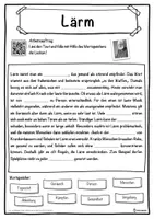 Vorschau - Unterrichtsreihen - Lärm Lückentext mit Wortspeicher Hörverstehen und Suchsel - Seite 1