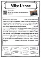 Vorschau - Unterrichtsreihen - Mike Pence Lückentext mit Wortspeicher Hörverstehen und Suchsel - Seite 1