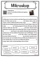 Vorschau - Unterrichtsreihen - Mikroskop Lückentext mit Wortspeicher Hörverstehen und Suchsel - Seite 1