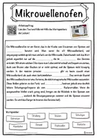 Vorschau - Unterrichtsreihen - Mikrowellenofen Lückentext mit Wortspeicher Hörverstehen und Suchsel - Seite 1