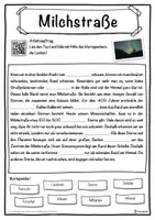 Vorschau - Unterrichtsreihen - Milchstraße Lückentext mit Wortspeicher Hörverstehen und Suchsel - Seite 1