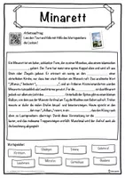 Vorschau - Unterrichtsreihen - Minarett Lückentext mit Wortspeicher Hörverstehen und Suchsel - Seite 1