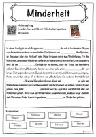 Vorschau - Unterrichtsreihen - Minderheit Lückentext mit Wortspeicher Hörverstehen und Suchsel - Seite 1