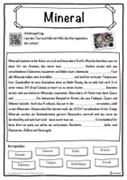 Vorschau - Unterrichtsreihen - Mineral Lückentext mit Wortspeicher Hörverstehen und Suchsel - Seite 1