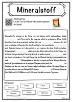 Vorschau - Unterrichtsreihen - Mineralstoff Lückentext mit Wortspeicher Hörverstehen und Suchsel - Seite 1