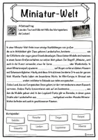Vorschau - Unterrichtsreihen - Miniatur-Welt Lückentext mit Wortspeicher Hörverstehen und Suchsel - Seite 1