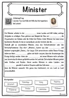 Vorschau - Unterrichtsreihen - Minister Lückentext mit Wortspeicher Hörverstehen und Suchsel - Seite 1