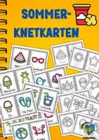 Vorschau - Aufgabenkarten - Sommer-Knetkarten – Wortschatz, Feinmotorik & Schreiben lernen - Deckblatt