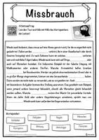 Vorschau - Unterrichtsreihen - Missbrauch Lückentext mit Wortspeicher Hörverstehen und Suchsel - Seite 1