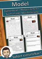 Vorschau - Unterrichtsreihen - Model Lückentext mit Wortspeicher Hörverstehen und Suchsel - Deckblatt