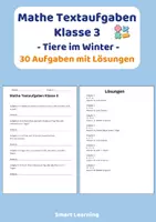 Vorschau - Stundenentwürfe - Mathe Textaufgaben Klasse 3 – Tiere im Winter (30 Aufgaben mit Lösungen) - Deckblatt