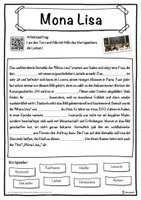 Vorschau - Unterrichtsreihen - Mona Lisa Lückentext mit Wortspeicher Hörverstehen und Suchsel - Seite 1